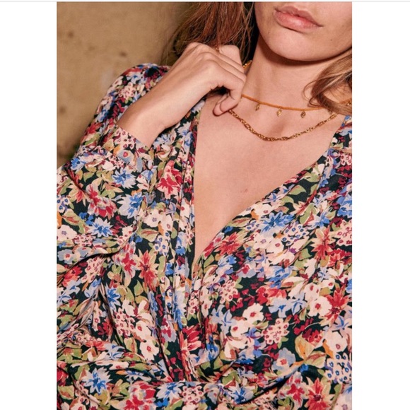 NWT Sezane Abelia Wrap V-Neck Blouse Top Shirt Sézane - Picture 5 of 11